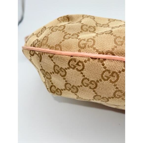 Gucci  Monogram Web Medium Half Moon Hobo Blue Pink Accents*Canvas and L… - Picture 2 of 16